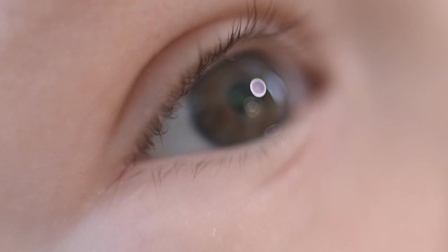 Closeup view of baby's eye