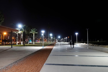 image of a park at night lights