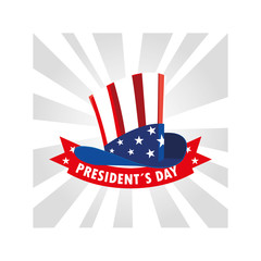 president day greeting card, hat in american flag colors