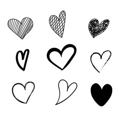 heart hand drawn for love and valentine's day.