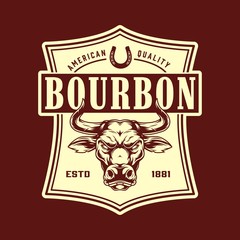 Vintage bourbon monochrome emblem