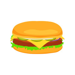 Burger isolated on white background. Vector Illustrator.