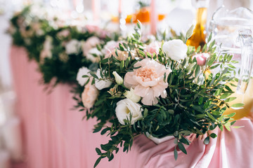 Flower decoration with candles