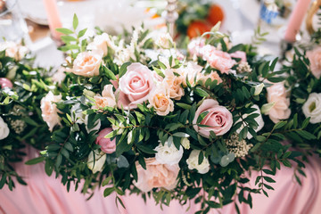 Flower decoration with candles