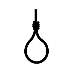 Hangman's knot. Detail of gallows - equipment for execution of capital punishment, death penalty and commiting suicide.