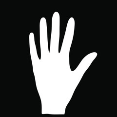 Fototapeta na wymiar white female hand on a black background. eps10 vector stock illustration.