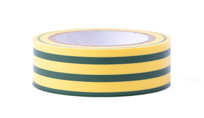 Roll of yellow and green isolation tape