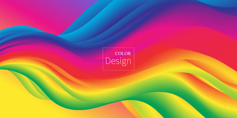 Rainbow Background. Wave Pattern. Fluid Flow.