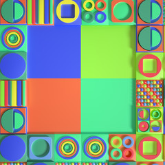 Beautiful colorful vibrant pattern. 3d illustration, 3d rendering.