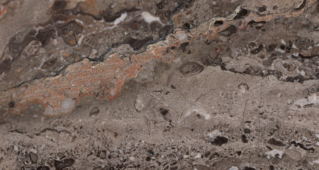 Beautiful Dark Brown Marble Slab Closeup