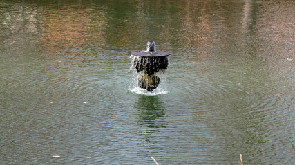 Fountain in the middle of the pond