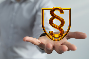 symbol paragraph law sign digital in hand