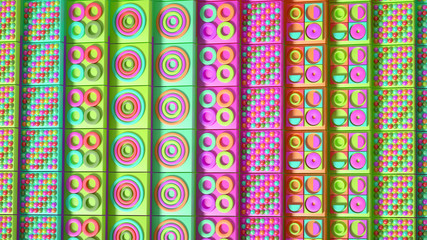 Beautiful colorful vibrant pattern. 3d illustration, 3d rendering.