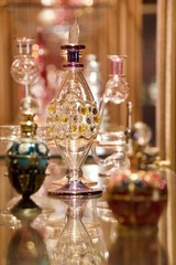 Perfume bottles in a perfume shop