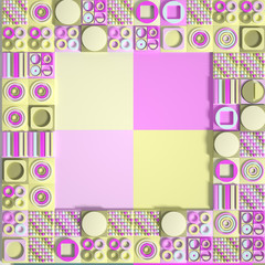 Beautiful colorful vibrant pattern. 3d illustration, 3d rendering.