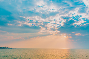 The sun's rays over the sea.