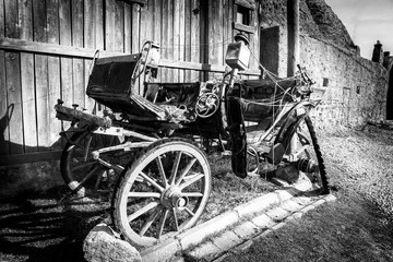 Fototapeta na wymiar a historic handmade horse carriage