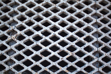 The old fence. Grid. Old paint. Rust