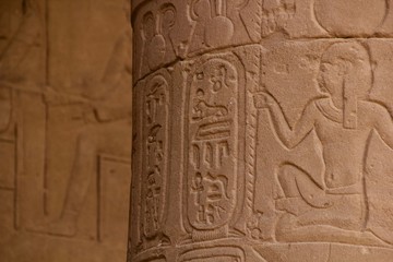 Hieroglyphics at egyptian temple