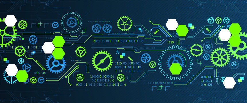 Abstract technology concept. Computer code background. Vector illustration