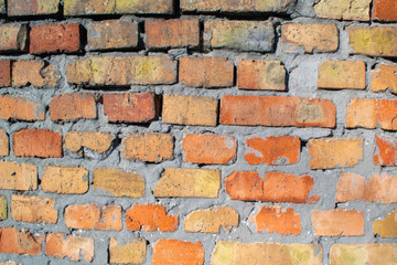  Background old red brick is not fuzzy laid