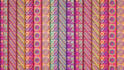 Beautiful colorful vibrant pattern. 3d illustration, 3d rendering.