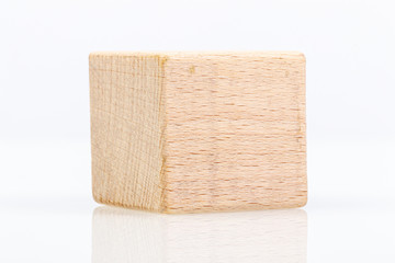 Wooden cubes on a white background
