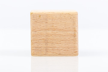 Wooden cubes on a white background