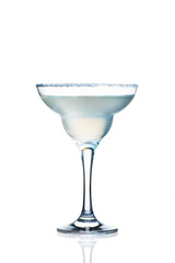 alcoholic cocktail in a glass on a white background