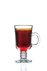 alcoholic cocktail in a glass on a white background