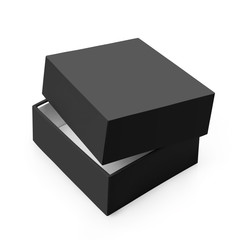 Black square box, isolated on white background