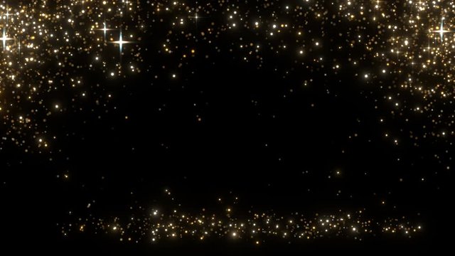 gold glitter particles celebration background stars