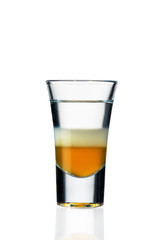 alcoholic cocktail in a glass on a white background