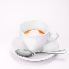 coffee drink in a white cup