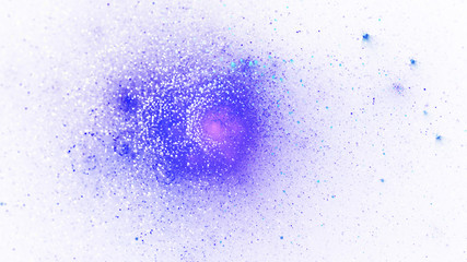 Colorful shiny blue particles. Abstract holiday background. Fantastic light effect. Digital fractal art. 3d rendering.