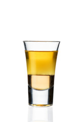 alcoholic cocktail in a glass on a white background