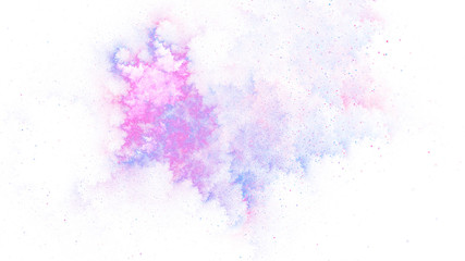 Colorful shiny purple and blue particles. Abstract holiday background. Fantastic light effect. Digital fractal art. 3d rendering.