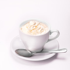coffee drink in a white cup
