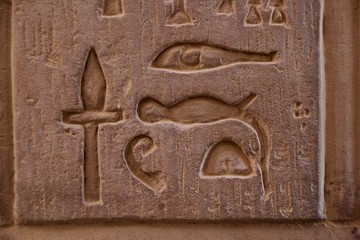 hieroglyphs in an egyptian temple