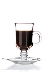 coffee-based drink with milk in a glass