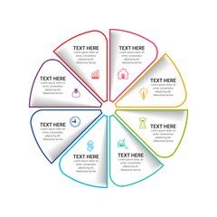 Business process infographic template. Thin line design with numbers 3, 4, 5, 6,  options or steps. Vector illustration graphic design.