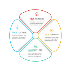 Business process infographic template. Thin line design with numbers 3, 4, 5, 6,  options or steps. Vector illustration graphic design.