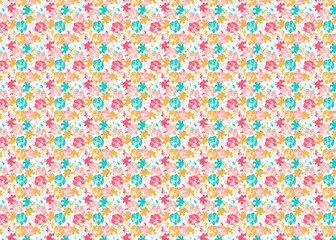 Bright floral background. Colorful leaves pattern.