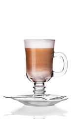coffee-based drink with milk in a glass