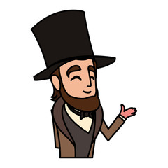 president abraham lincoln on white background