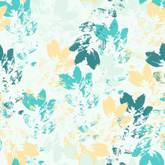 Bright floral background. Seamless leaves pattern.