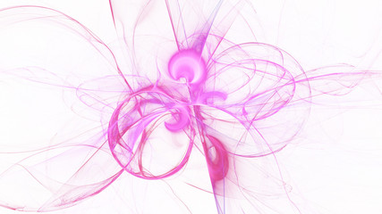 Abstract purple glowing shapes. Fantasy light background. Digital fractal art. 3d rendering.