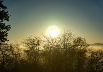 Fototapeta premium Sonnenuntergang bei Nebel