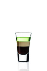 alcoholic cocktail in a glass on a white background