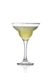 alcoholic cocktail in a glass on a white background